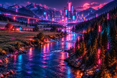 Futuristlik neoonmaailm — näidistulemus